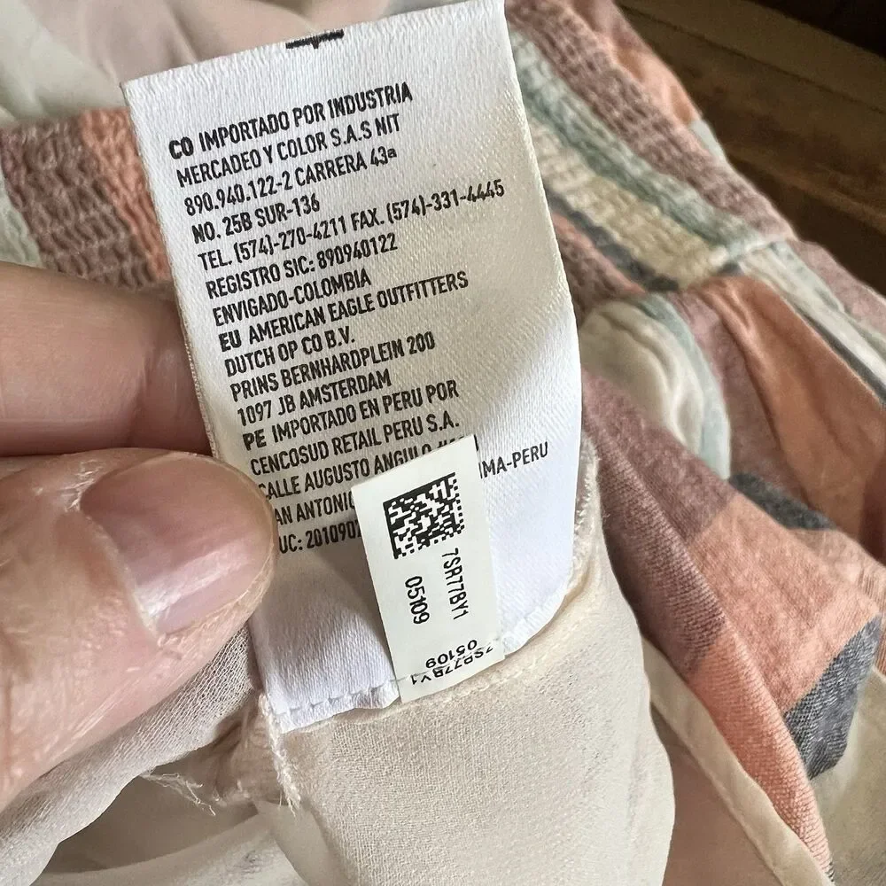 NWT Women's XS American Eagle Striped Halter Mini Dress Boho Summer - Picture 7 of 10